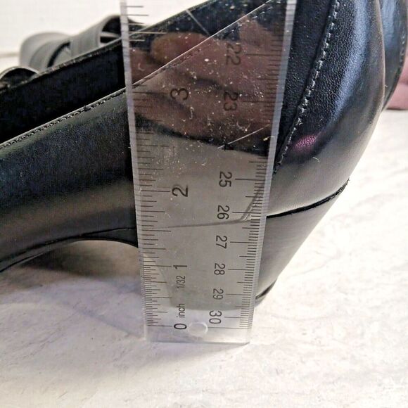 Clark Everyday Active Air Black Leather Double Strap Mary Jane Pump Heels SZ 7M. - Picture 9 of 10